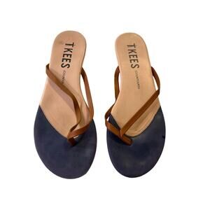 TKEES Contours Sandals – Brown & Navy, Size  8